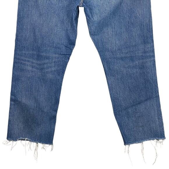 Levis Wedgie Straight Jeans 31 High Rise Button Fly Raw Hem Rigid Premium Denim - Picture 8 of 10